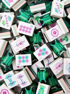 New! Emerald Green American Mahjong Set - Unbranded - Engraved